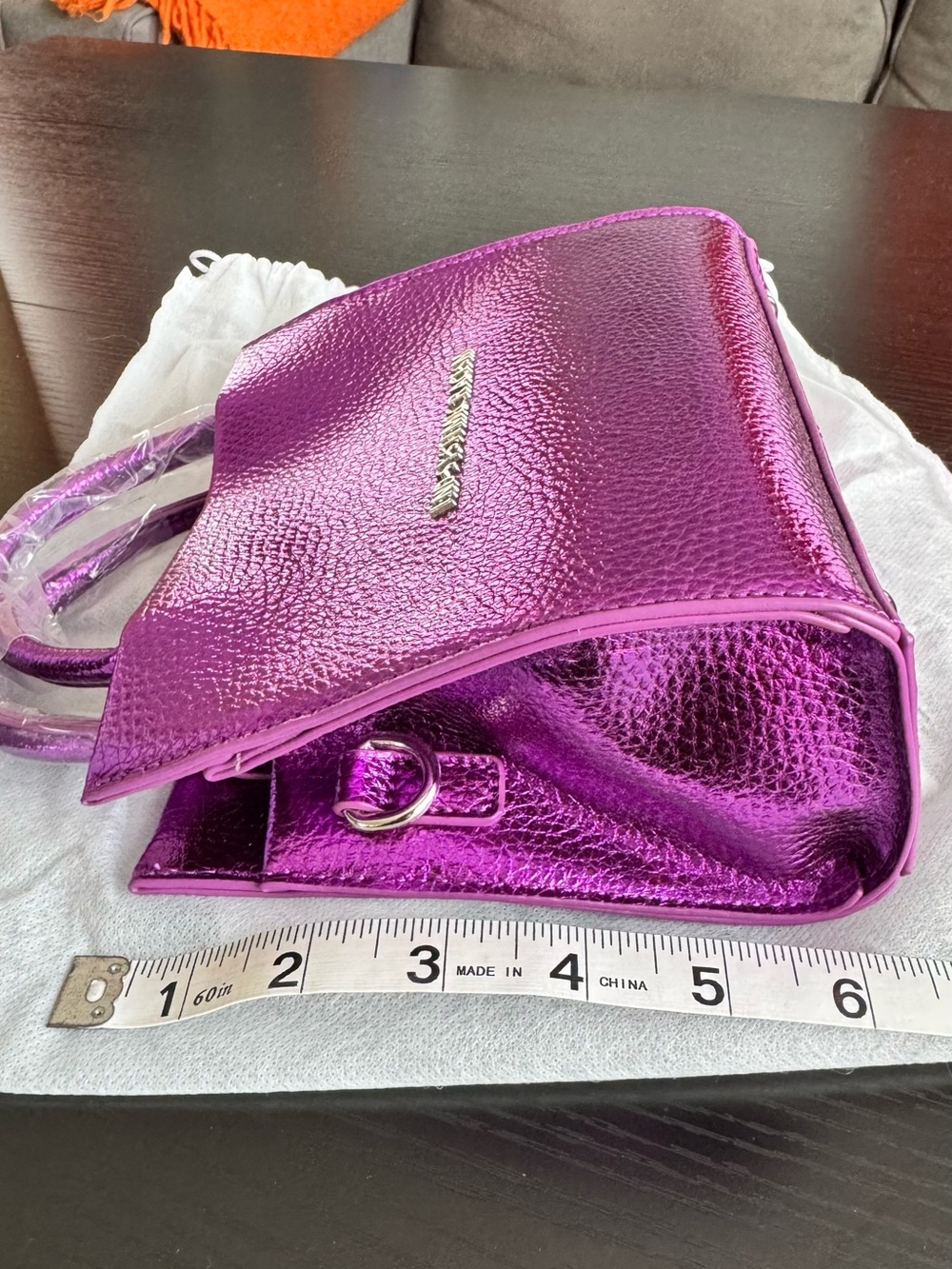 Brandon Blackwood End Systemic Racism metallic purple mini tote - Picture 6 of 8